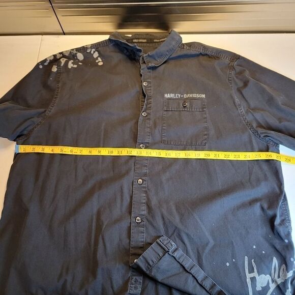 HARLEY Davidson Men's 2XL Black Bleach Style Graffiti Graphics Potato Potato - Picture 8 of 14
